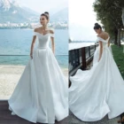 Элегантное свадебное платье с открытыми плечами, свадебное платье, пляжное платье принцессы в пол, индивидуальный пошив, Vestido De Noiva