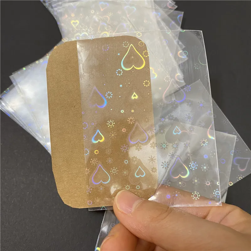 50 шт./лот фольга в форме сердца лазер боковые/верхние погрузки рукава для YGO