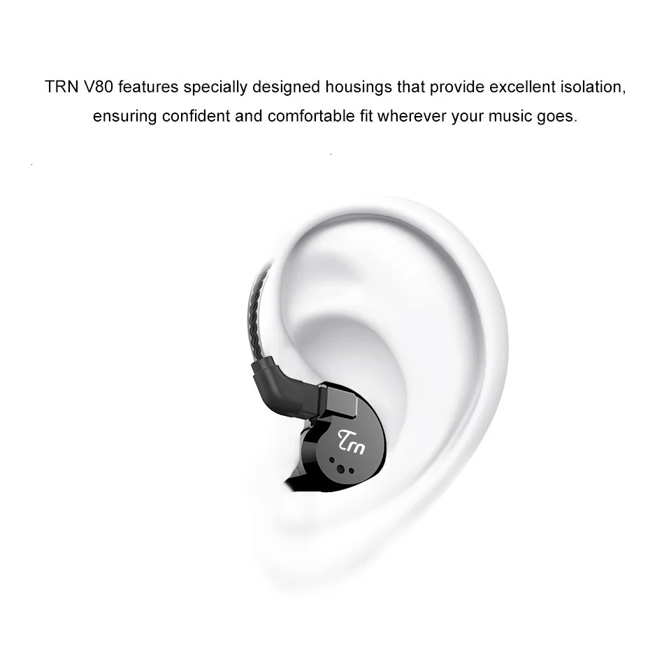 TRN V80 2DD+ 2BA гибридные наушники в ухо HIFI DJ монитор для бега спортивные наушники для TRN V80 V30 IM2 IM1 X6