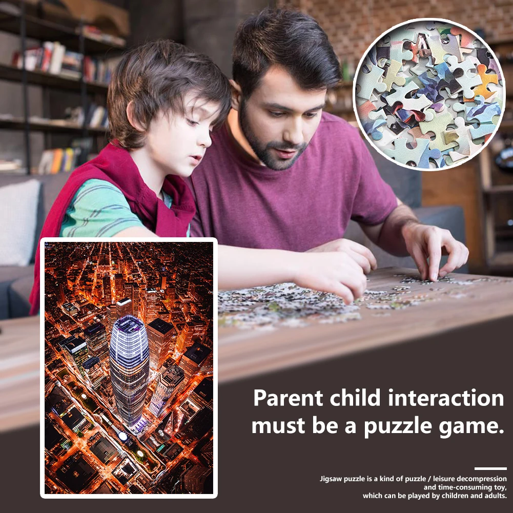 

1000 Pieces Adults Kids Paper Jigsaw Puzzles Landmark Building Stress Relief Toys for Bedroom Decoration Stickers