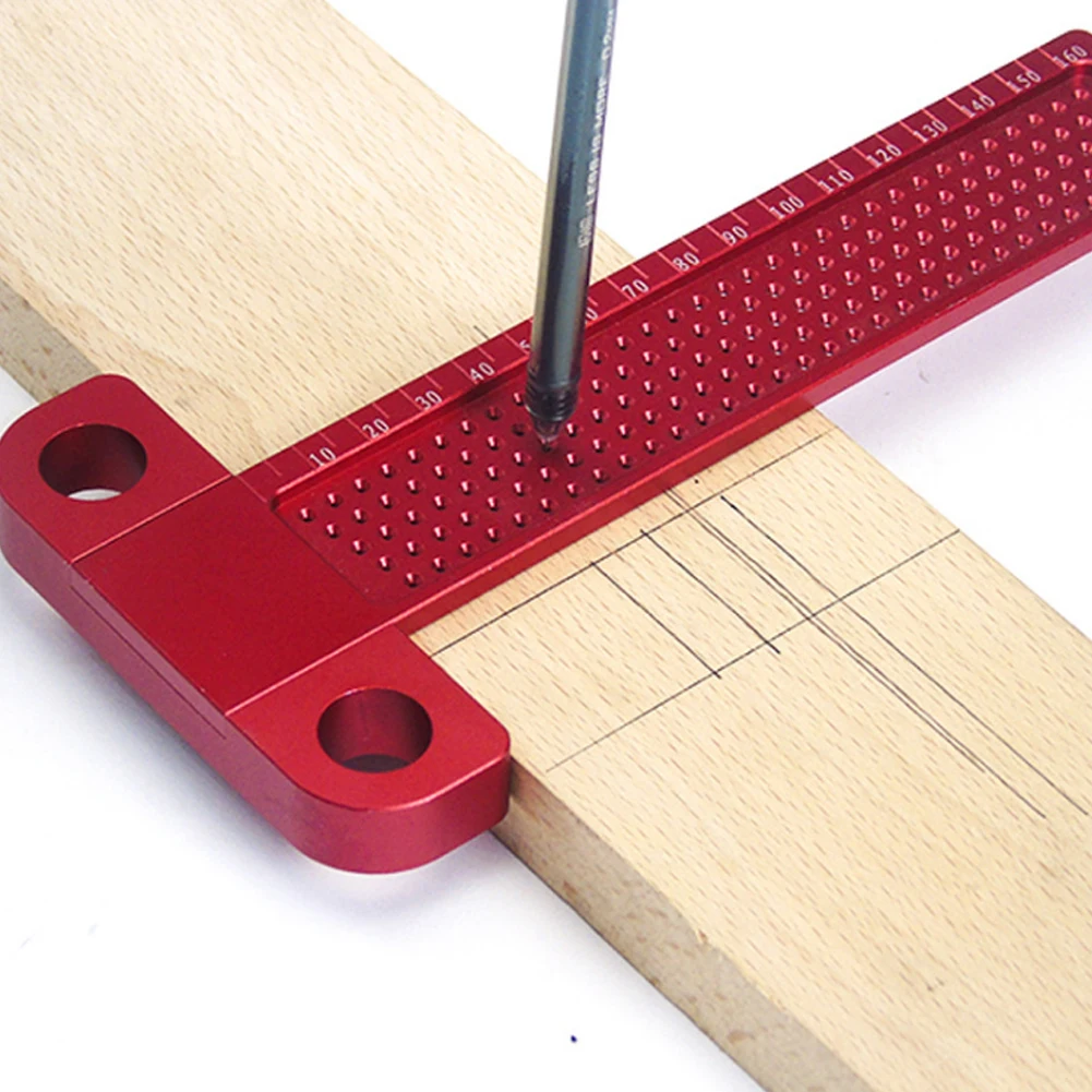 

Woodworking Scriber 260mm T-type Ruler Hole Scribing Ruler Drawing Marking Gauge Crossed-out Measuring Tools Woodworking Tools