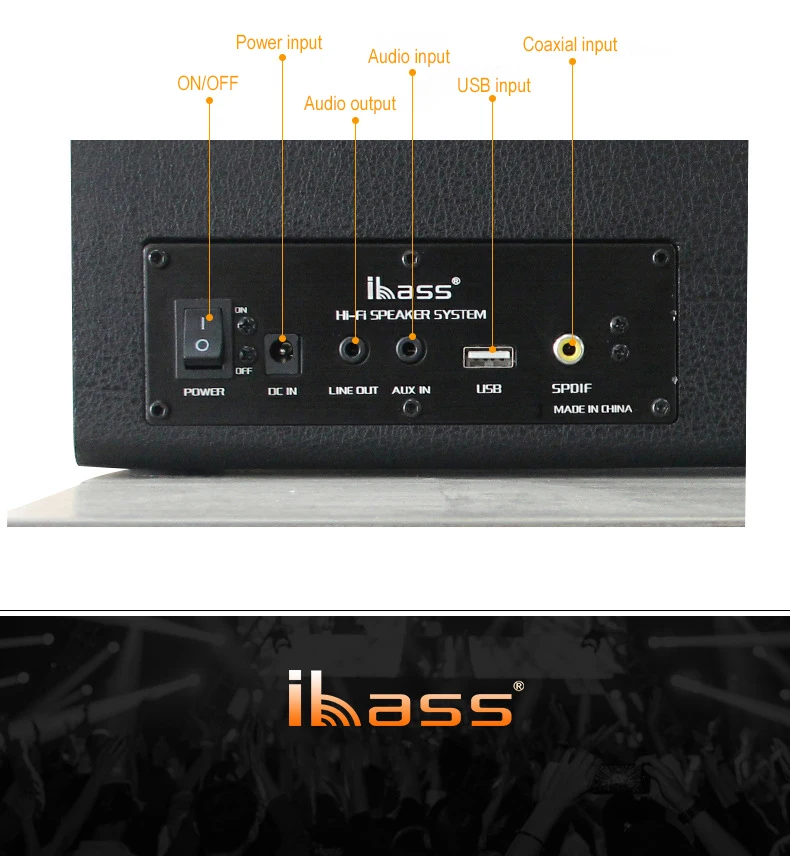 IBASS GaGa деревянная bluetooth колонка 70 Вт автомобильная уличная домашняя 6