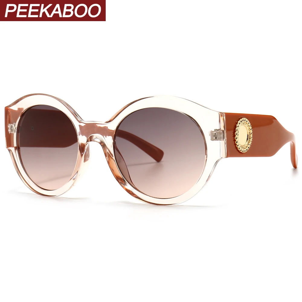 Круглые Солнцезащитные очки peekabo коричневые женские и мужские большие