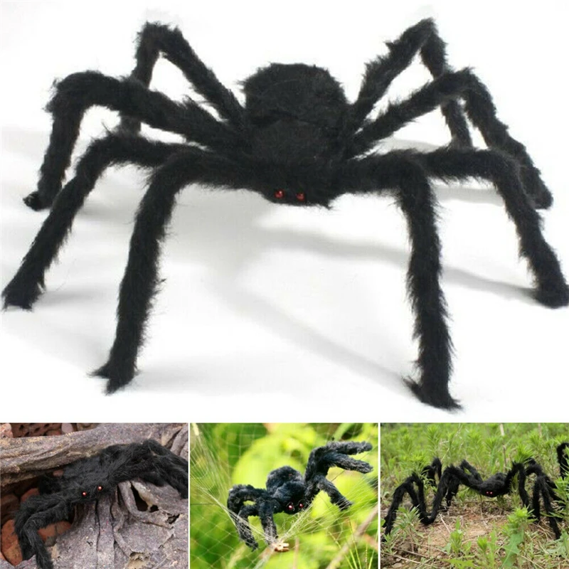 Halloween Large Size Plush Spider Made of Wire and Scary Funny Party Decor Haunted House Props Colorful Spiders | Дом и сад