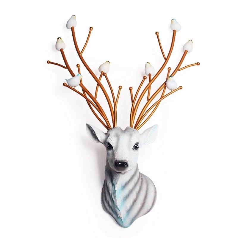 Креативный настенный фон в европейском стиле с изображением головы оленя для