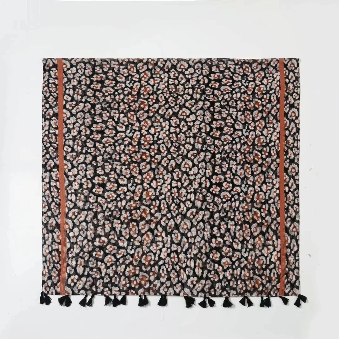 Модные шарфы с леопардовым принтом и кисточками шали мягкий женский длинный