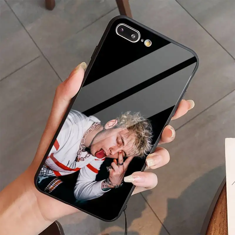 

Machine Gun kelly rapper Phone Case Tempered glass For iphone 5C 6 6S 7 8 plus X XS XR 11 PRO MAX