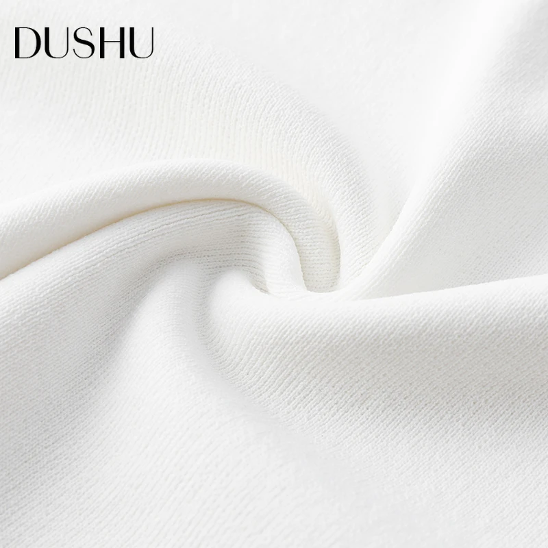 

DUSHU White Knitted Sexy Tank Top Women Casual Streetwear Basic Summer Tops Ladies Sleeveless Cute Cami Top Women