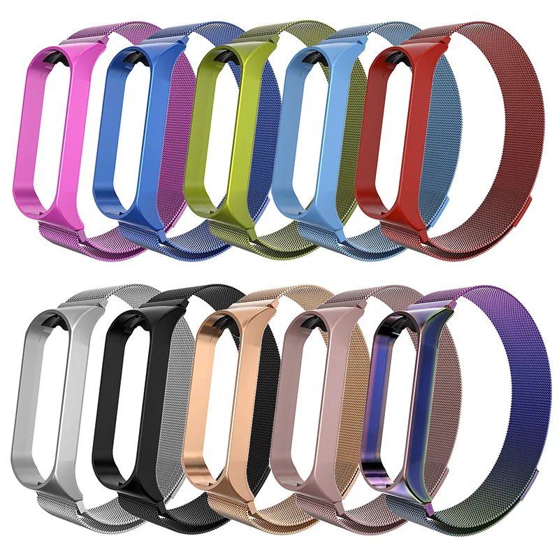 Mi Band 4 обновленный магнитный ремешок из нержавеющей стали роскошный для часов 4/3