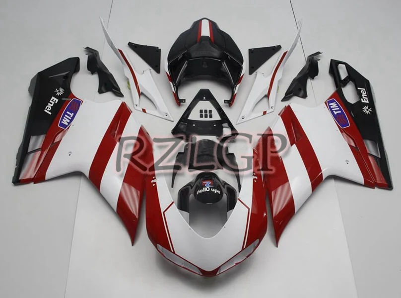 

Injection New ABS Motorcycle Fairings Kit Fit for Ducati 848 evo 1098 1198 1098 2007 2008 2009 2010 2011 2012 red white U8373