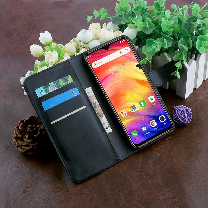 Кожаный чехол Alesser для Elephone P11 Max откидной из натуральной кожи с кармашком карт