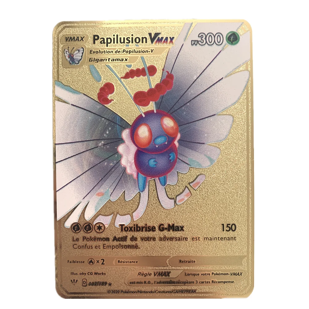 

Newest Pokemon Gold Metal Flash Card Eevee Sylveon Mewtwo Mew Pikachu Game Battle Collection Collectible Card Children's Toy