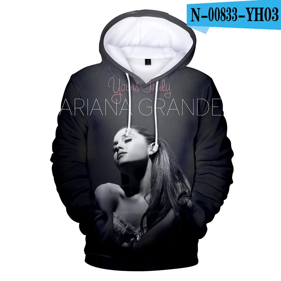 3D Красивые сексуальные толстовки Ariana Grande для женщин/мужчин с 3D принтом, модные повседневные толстовки с капюшоном для девочек в стиле хип-хоп - Цвет: 3D