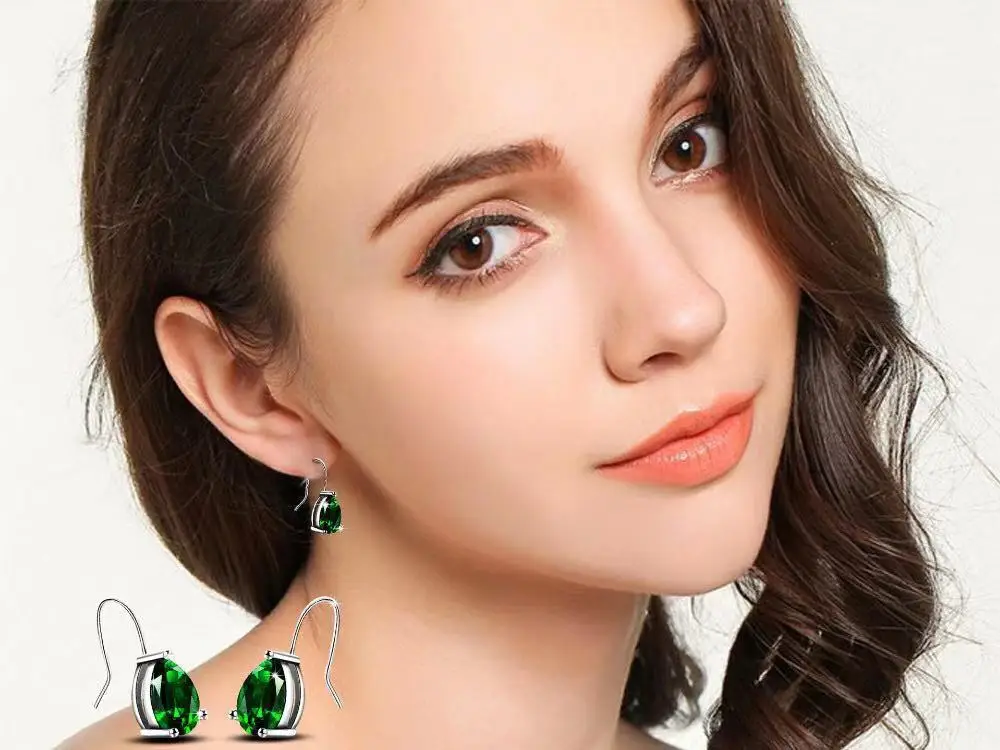 Серьги корейские модные серьги для женщин Свадебные с камнями Rhod Цвет Ювелирные