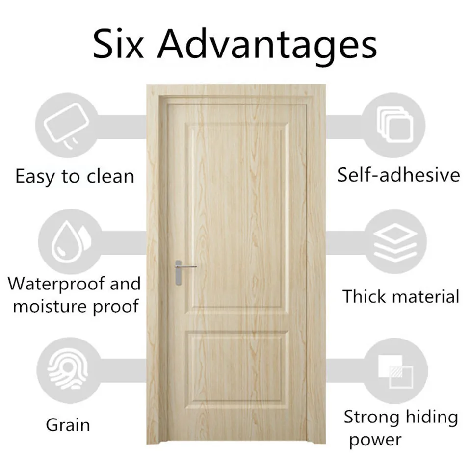 

Wooden Grain Wall Stickers Waterproof Self-Adhesive DIY Decal For Furniture Doors Cabinets Home Renovation Decoration Wallpaper