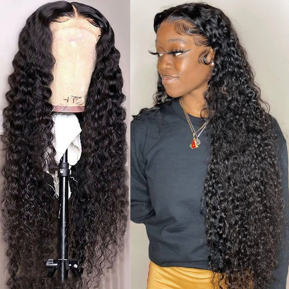 

Glueless Lace Front Human Hair Wigs Deep Wave Lace Wig For Women Curly Human Hair Wig Pre Plucked Hairline Brazilian Wig