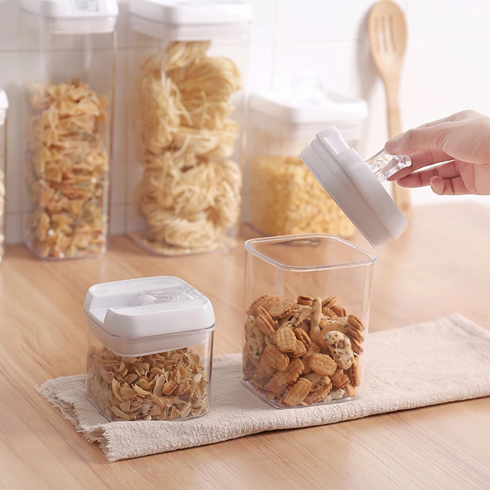 0,5/0,8/1.2L PP пластиковый для хранения еды контейнер уплотнения злаков сушеные фрукты jam коробка для хранения с простой замок кухонные крышки Органайзер