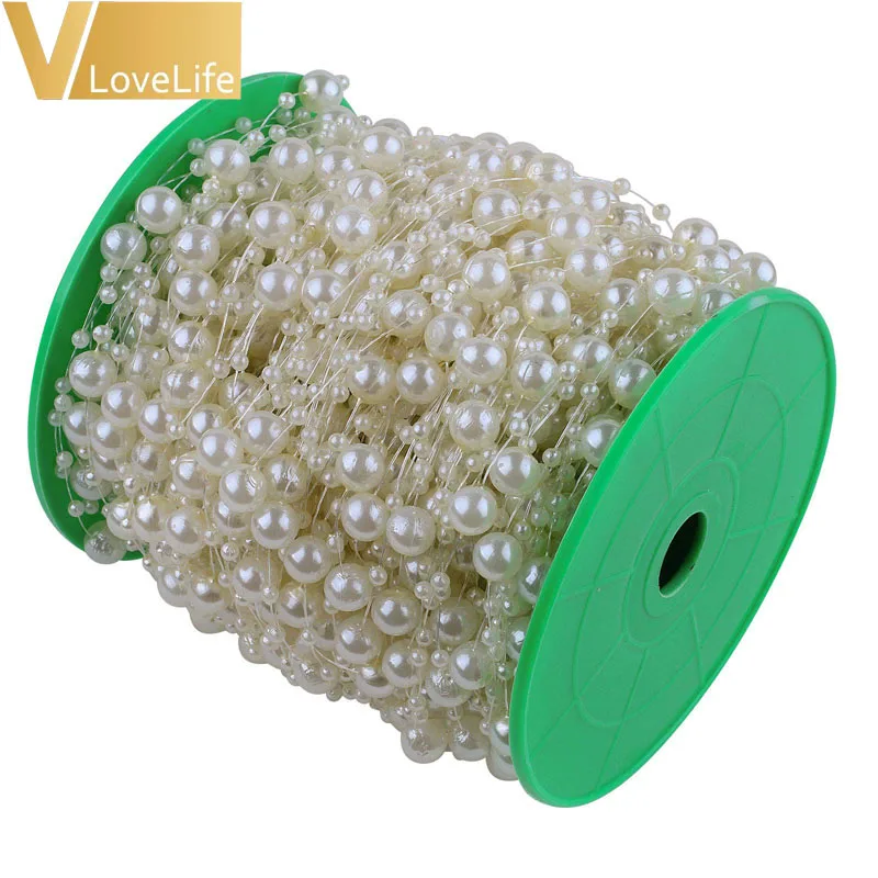 5 м/лот искусственная леска цепочка с жемчужными бусинами гирлянда цветами