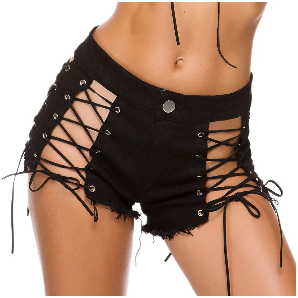 Женские сексуальные джинсовые шорты летняя мода низкая талия джинсовая