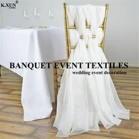 10pcs 22x78 chiffon chiavari chair sash tie bow chair cap hood for out door wedding event party banquet decoration