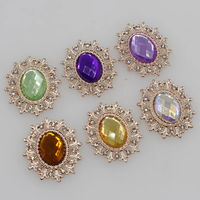 Золотистые подвески 10 шт. прозрачные стразы жемчужные пуговицы для свадебного