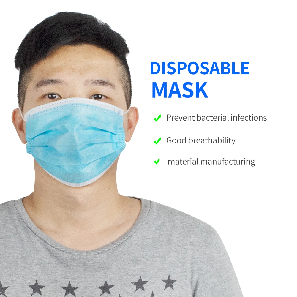 5 шт. одноразовая маска для лица Protective 스크 3Ply Защитная Нетканая эластичная