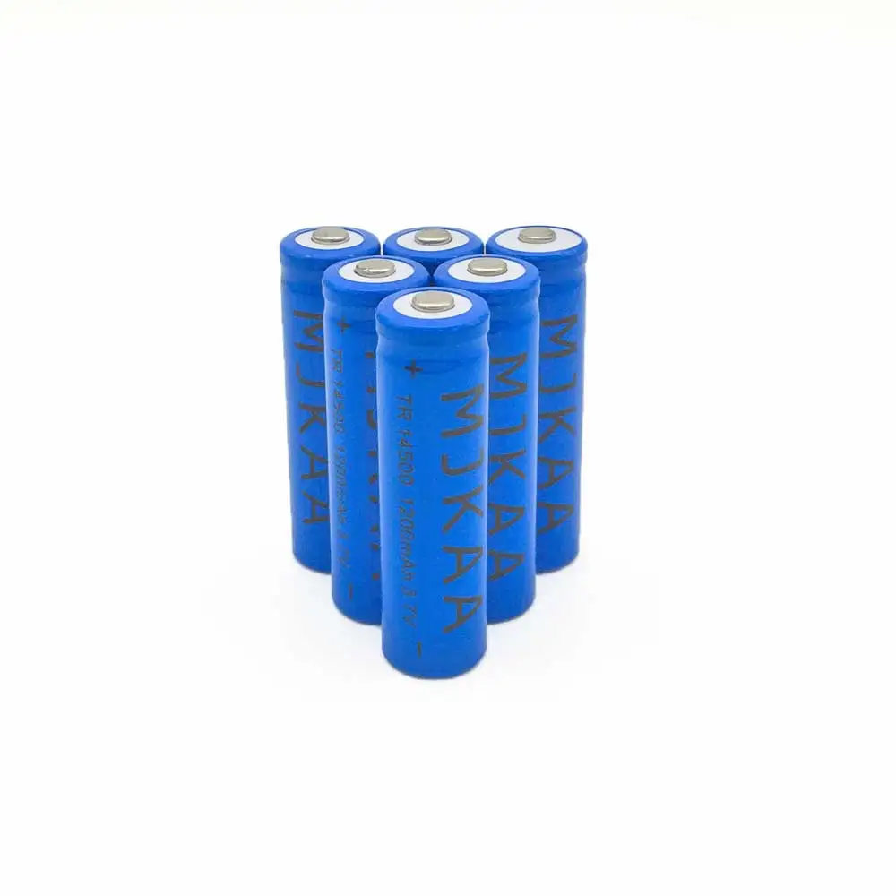10pcs 1200mAh 14500 Rechargeable Batteries Universal Blue Color 3.7V TR14500 Lithium Li-ion Battery Bateria Wholesale images - 6