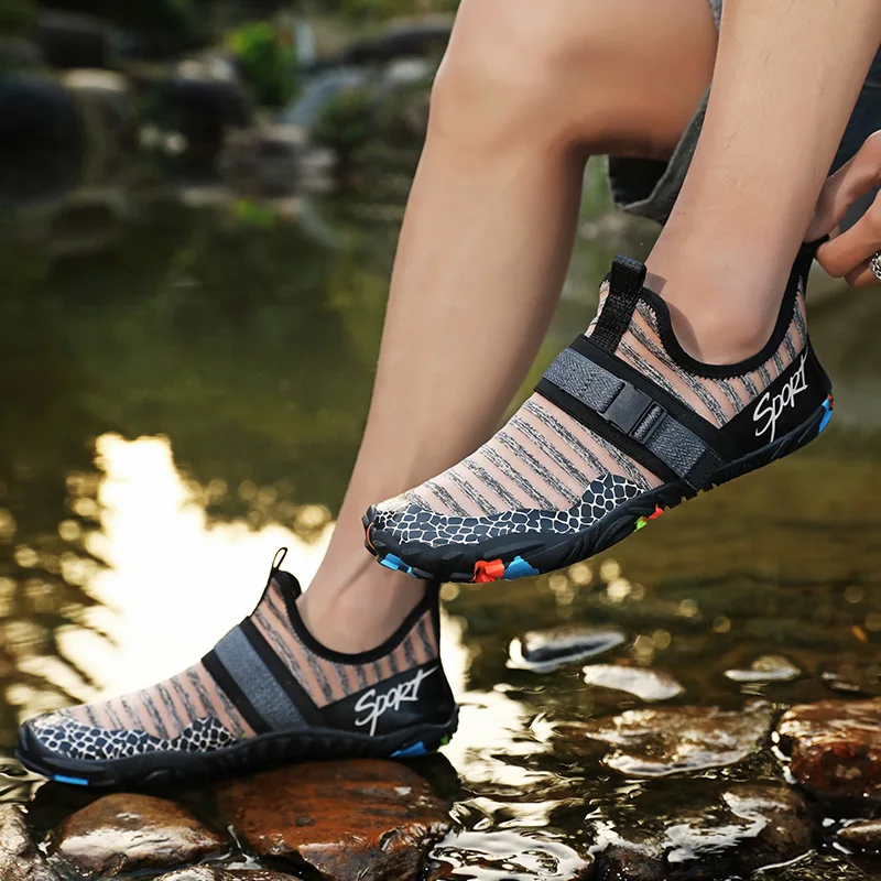 JIEMIAO 2021 Summer Outdoor Men Hiking Shoes New Breathable Camping Trekking for Shoes Men Upstream Beach Sandals Sneakers