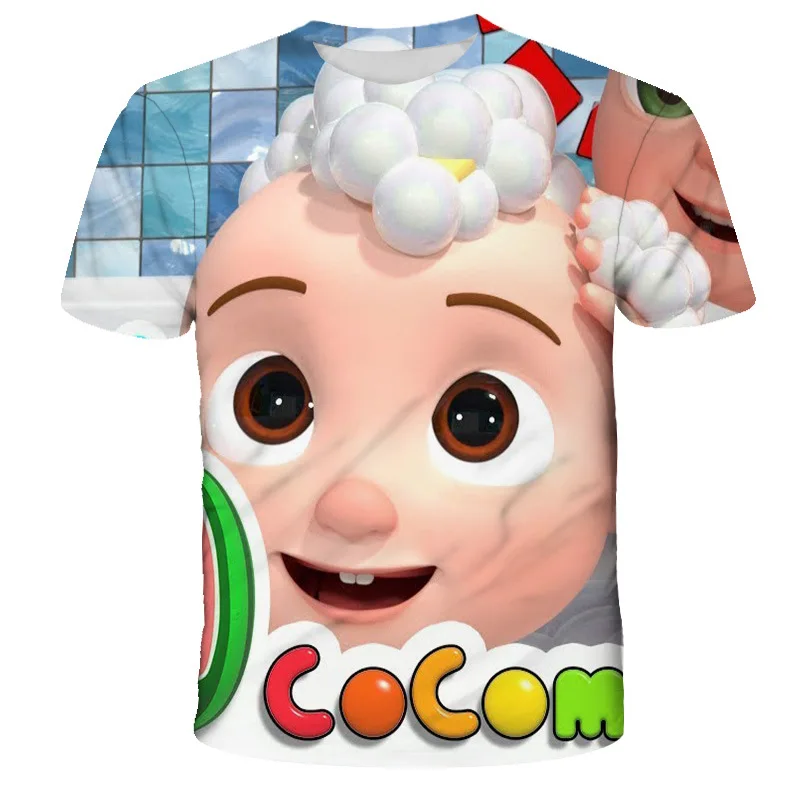 Camiseta de manga corta para ni&ntilde;os y ni&ntilde;as, ropa informal de Cocomelon 3D, Tops de cumplea&ntilde;os para mujeres y adultos-3
