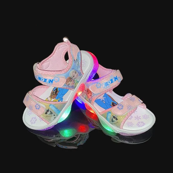 Сандалии Детские летние дышащие Нескользящие со светодиодной подсветкой -