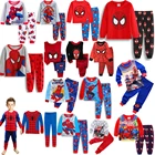 Новый детский комплект Мстителей, одежда для сна для мальчиков, детский пижамный комплект с мультяшным Пауком, Хлопковая пижама для маленьких девочек, пижама с длинным рукавом