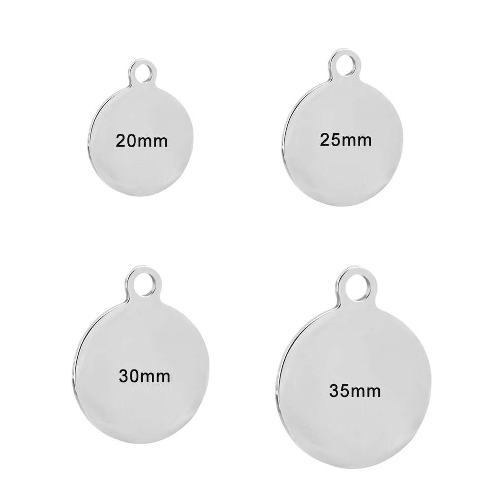 Круглые дисковые зеркальные Подвески Risul из нержавеющей стали 10 шт.|circle pendant|charm