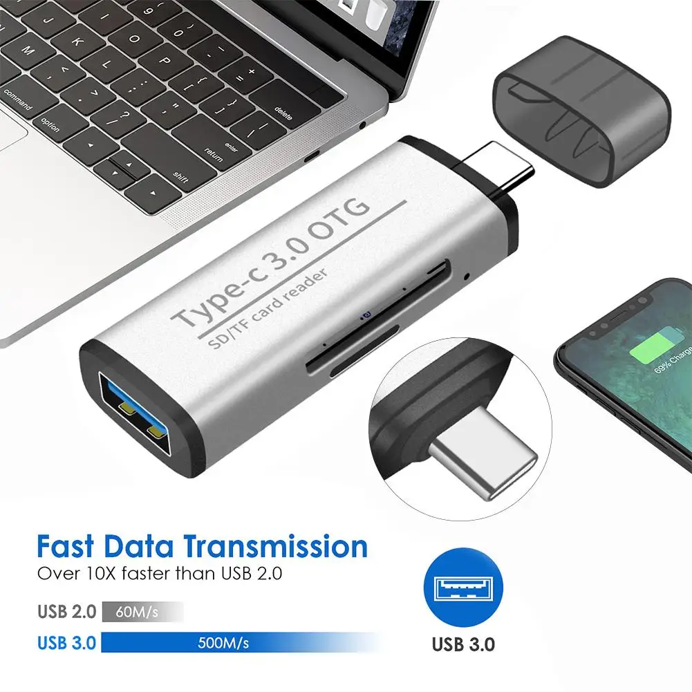 Тип usb C Мульти Высокое Скорость TF SD устройство чтения карт памяти SDHC/SDXC/MMC/MICRO OTG