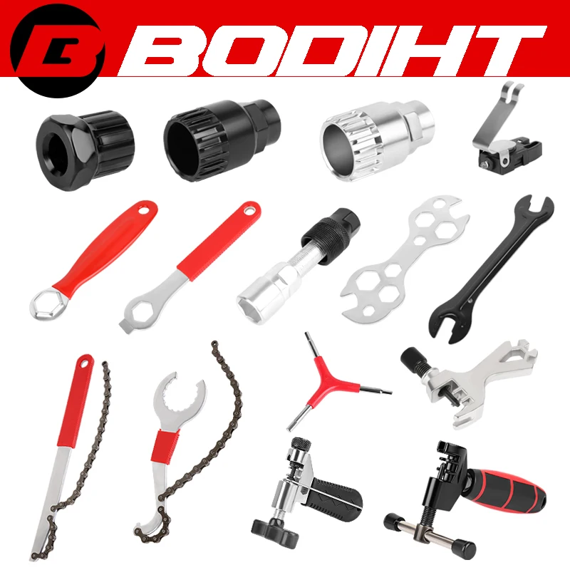 

Bicycle Repair Tool Kits MTB Road Bikes Chain Cutter Bracket Flywheel Remover Crank Puller Wrench Pedal Maintenance Tools