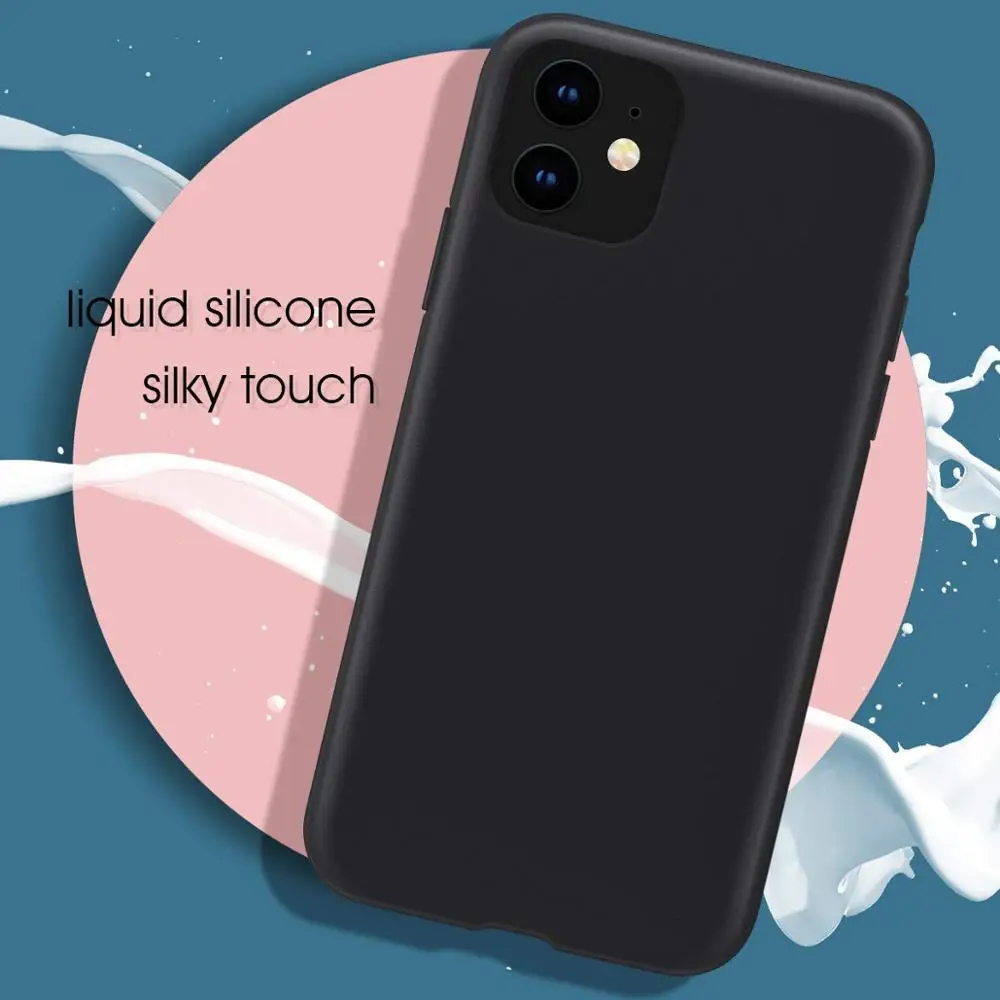 Оригинальный жидкий силиконовый чехол для iPhone 11 Pro Max X XR XS 8 Plus 7 6 6S противоударный
