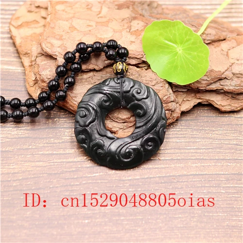 Китайский натуральный черный зеленый нефритовый рун ожерелье из бисера