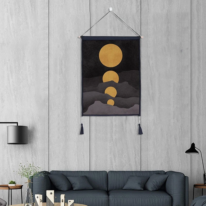 

Nordic Macrame Wall Hanging Tapestry Sunset At Dusk Wall Art Background Cloth Home Wall Decor Tapestry 45X65cm