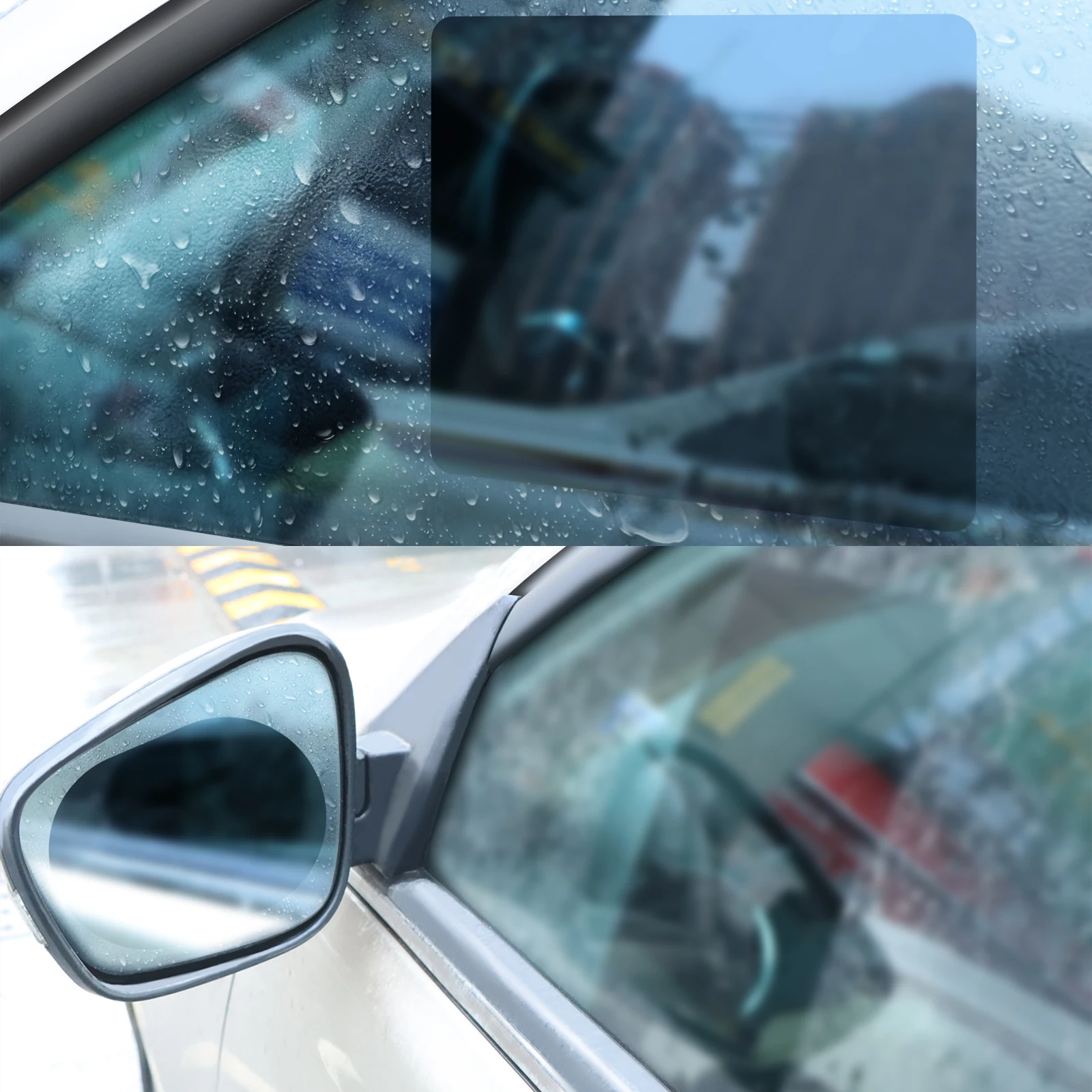 

Car Mirror Film HD Anti-Fog Car Rear View Mirror Film Rainproof Waterproof