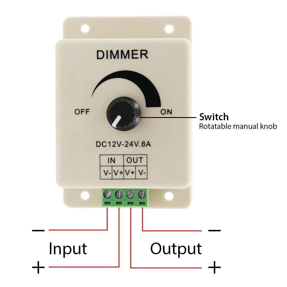 

Voltage Regulator DC-DC 8A Voltage Stabilizer 8A Power Supply Adjustable Speed Controller LED Dimmer DC 12V~24V