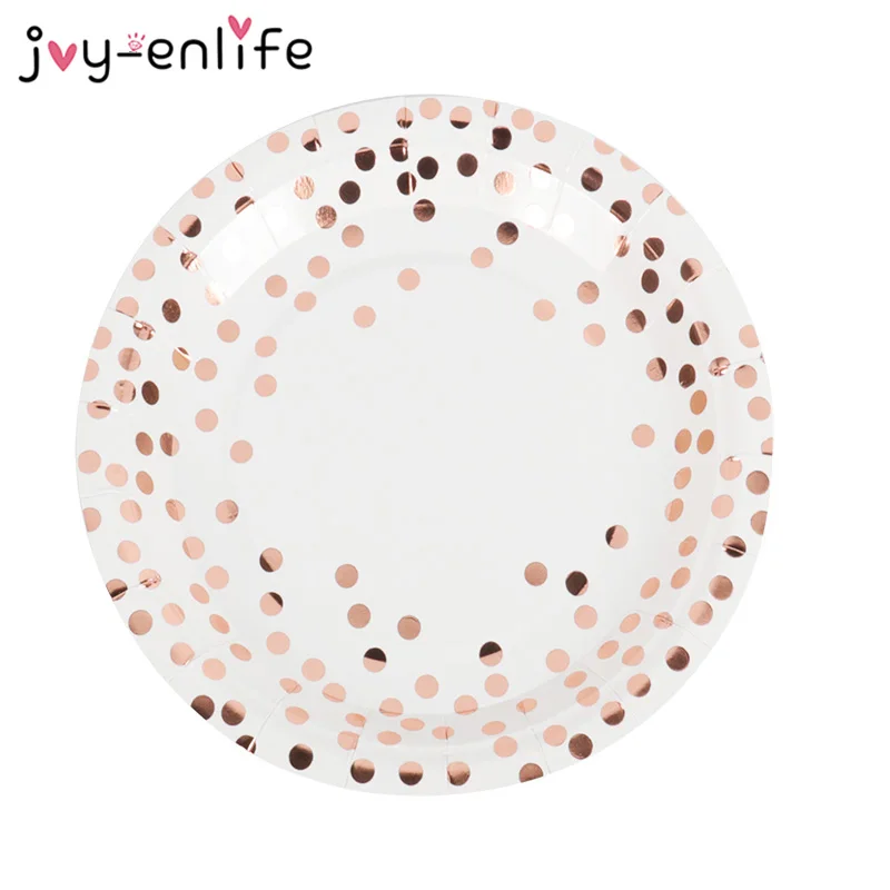 Вечерние бумажные принадлежности из розового золота для взрослых дня рождения