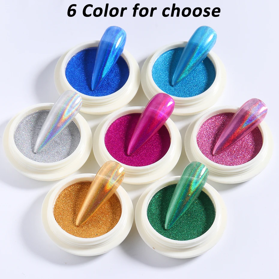 

Holographic Laser Nail Glitter Powder Mirror Chameleon Nail Art Dust Shining Chrome Pigments Nail Art Decorations GLLF01-07-1