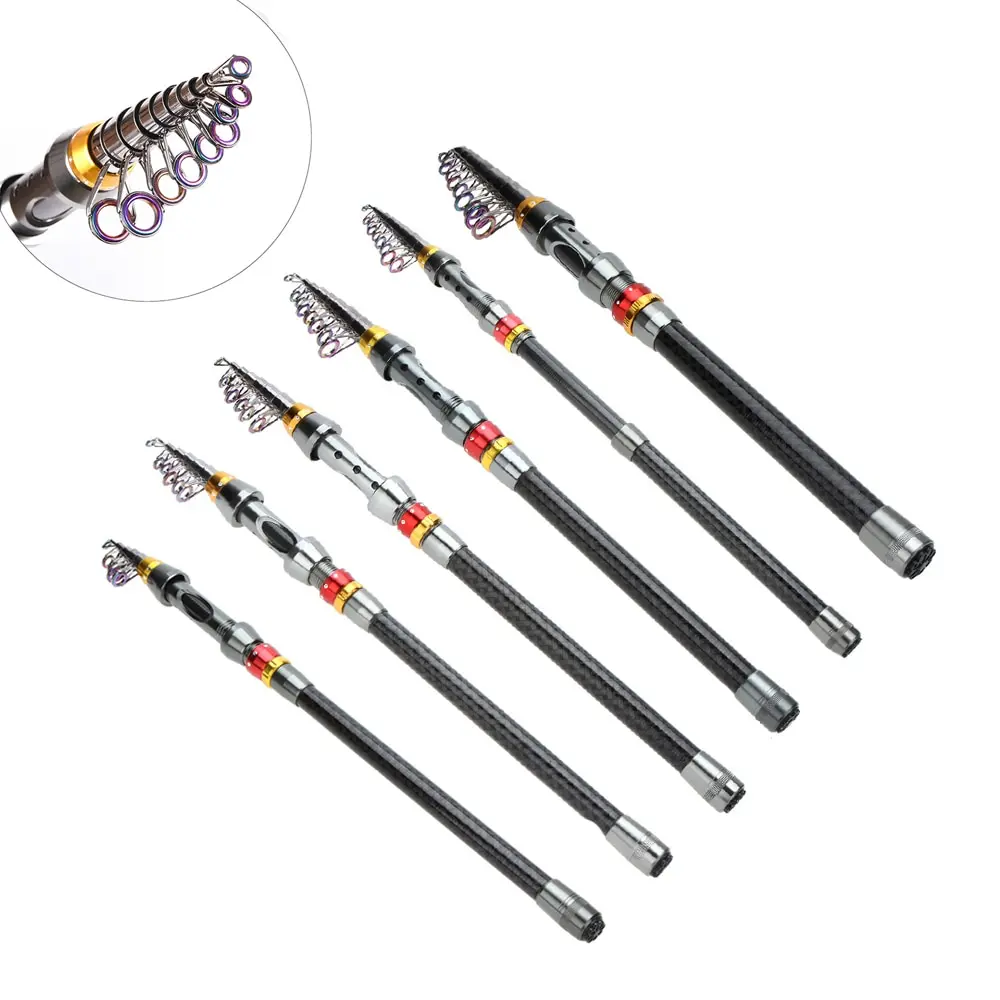 Телескопическая удочка спиннинговое удилище катушка 1 8 м 2 4 7 3 0 6 углеродное