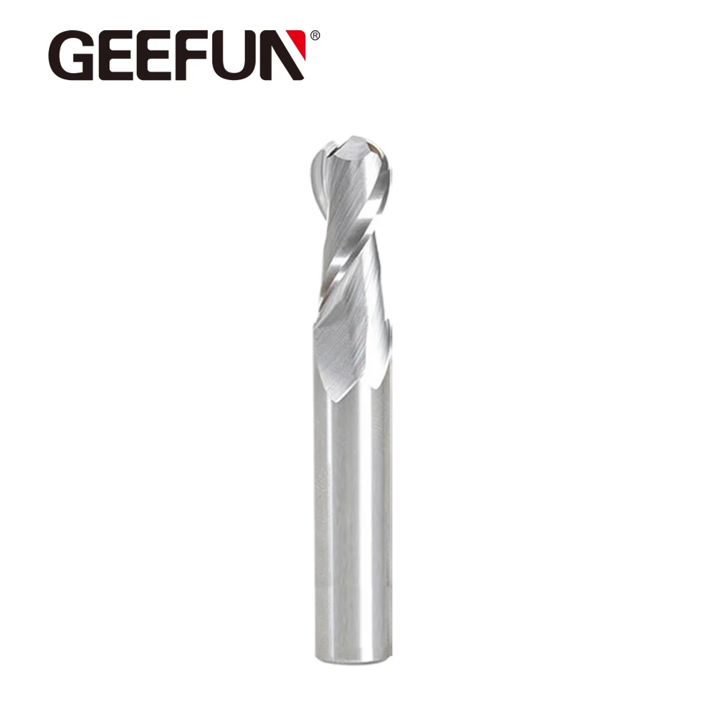 Твердый карбид 2 канавки шариковый нос алюминий метрический 45HRC общая длина 75 мм