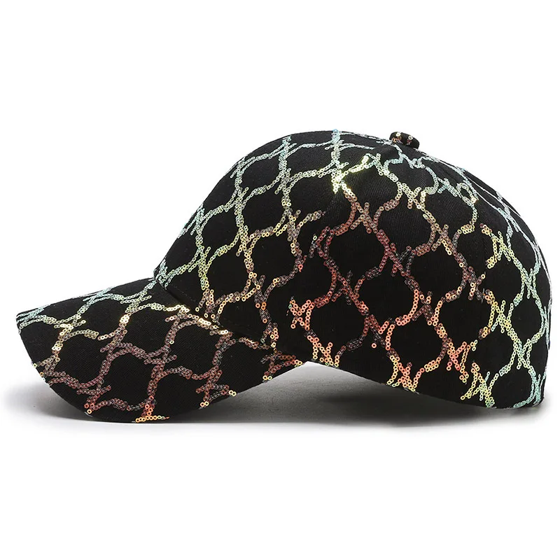 Fashion Trend Sequins Baseball Cap Lady Street Outdoor Beach Snapback Hat Summer UV Protection Visor Hat