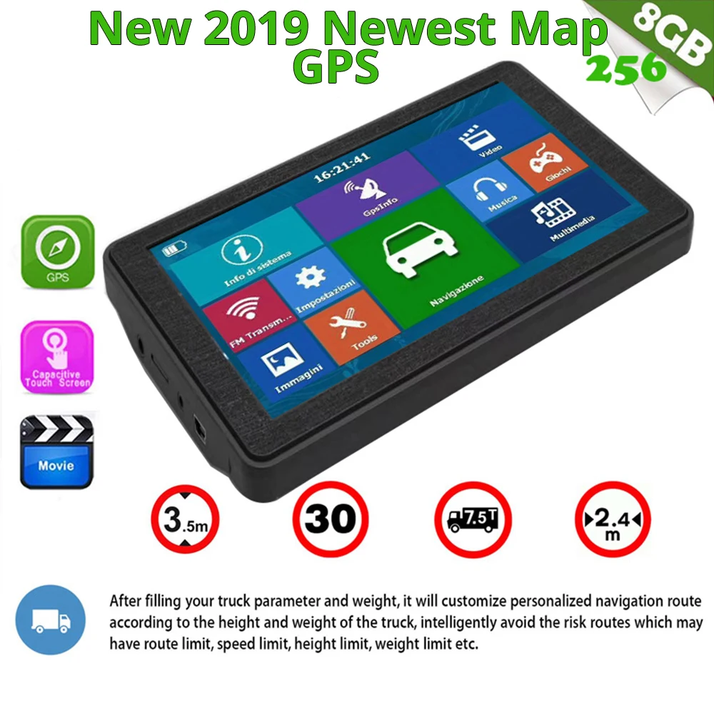 7 inch capacitive car GPS HD navigation 8GB 256M Bluetooth in FM 2019 Europe maps or Russia Navitel map browsers Sat nav Truck | Автомобили