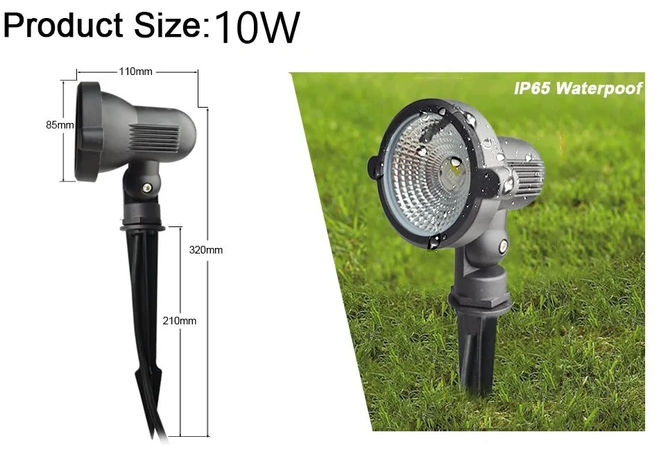 палатка садовые светильники 12 В 6 Вт 3 открытый фары водонепроницаемый газон
