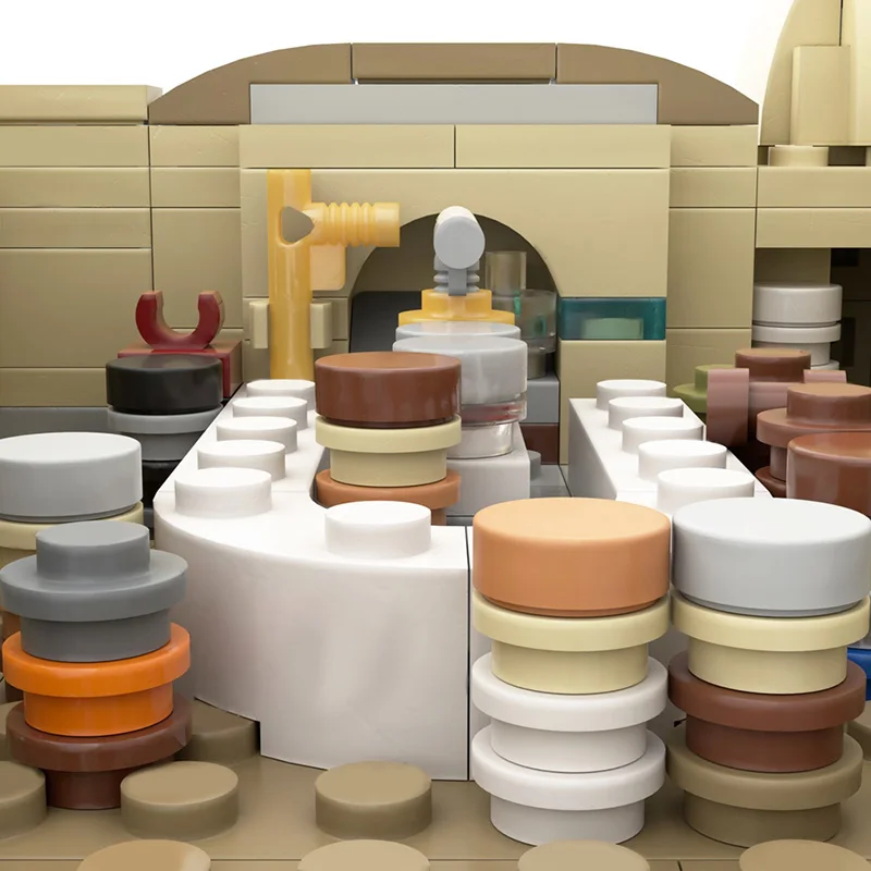 

Buildmoc Star Movie A New Hope Mos Eisley Cantina Mini Tatooined City Bar Desert Village House Building Blocks Toys For Children