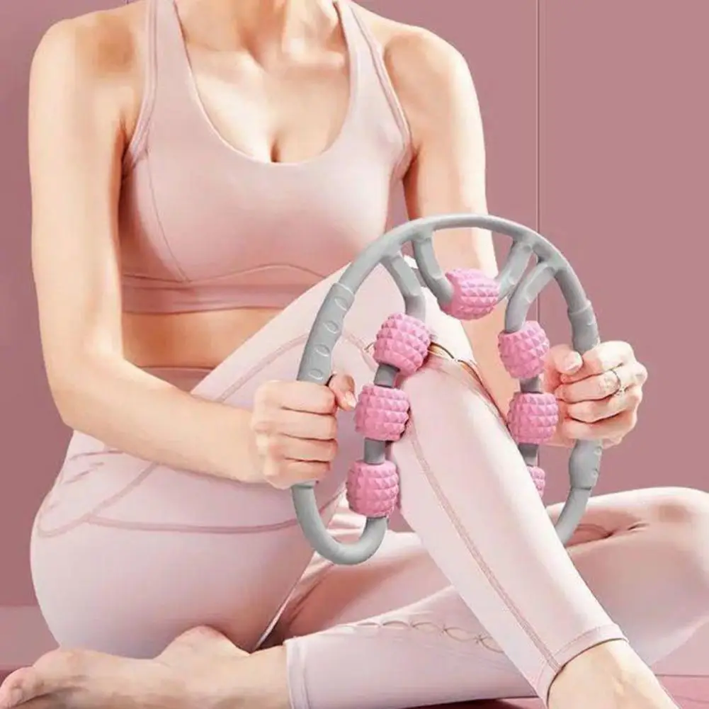 

Roller massager 360-degree rotation 7-wheel loop point leg massager tool to eliminate muscles in the beautiful legs Trainer