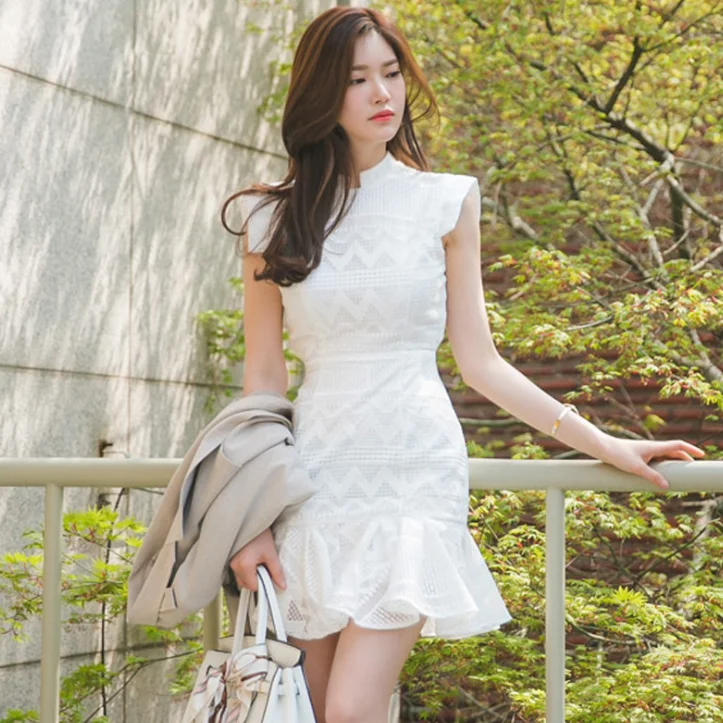 Женское кружевное платье русалка привлекательное высокого качества AQ84 лето