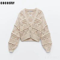 new za 2021 cardigan sweater women artificial pearl buttons sweater vintage long sleeve female outerwear cardigan pour femme
